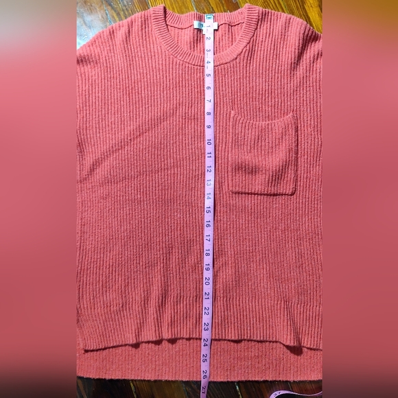 Madewell Thompson Sweater Ribbed Pullover Crew Neck Orange Small Oversized - Picture 7 of 10